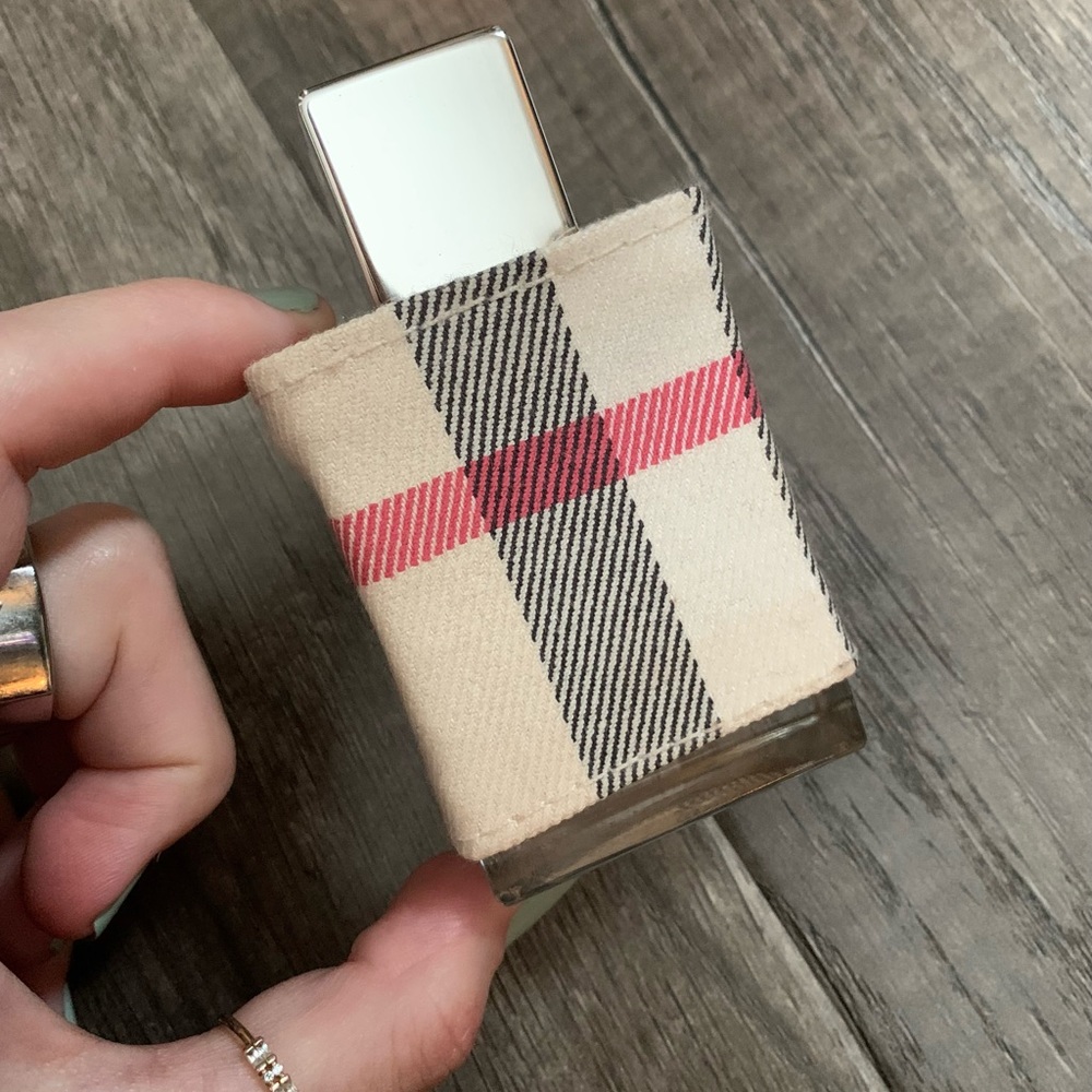 Burberry Ladies Cream Plaid Bottle with Pink and Black Accents